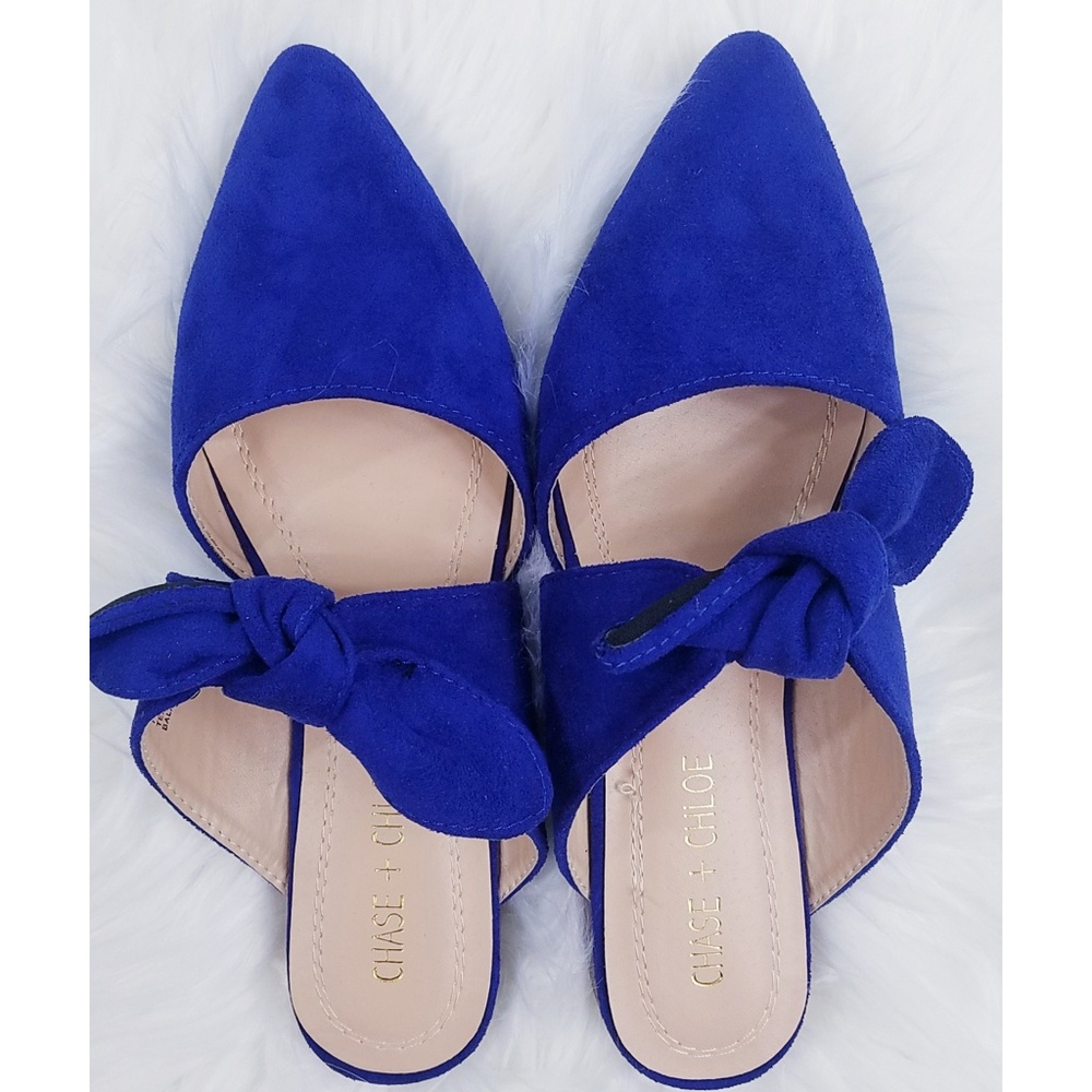 ❣SOLD❣💥 CHASE + CHLOE Blue Suede Mules - Picture 3 of 8